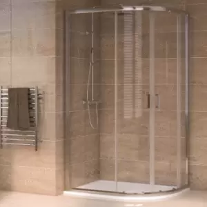 image of Aqualux Offset Quadrant 1000 x 800mm Right Hand Shower Enclosure and Tray Package