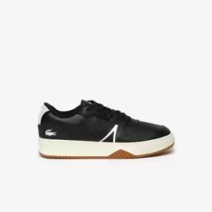 Image of Mens L001 Lacoste Leather Popped Heel Trainers Size 11 UK Black & Off White