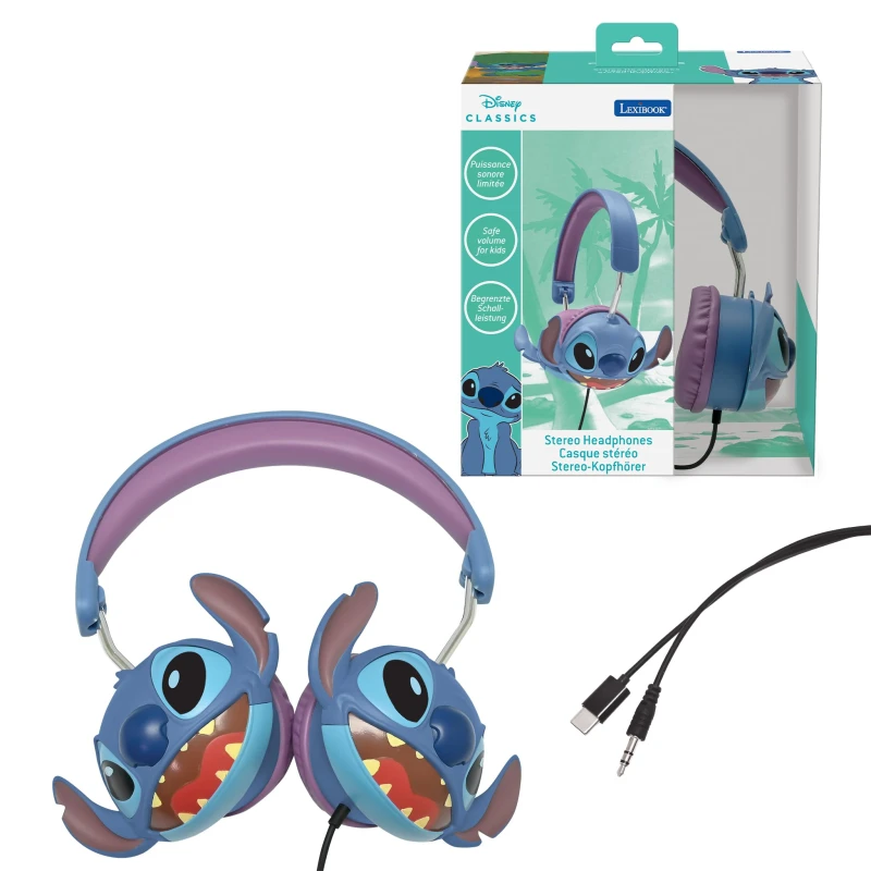 Image of Lexibook Disney Stitch Stitch 3D bedrade stereo koptelefoon Opvouwbaar Beperkte geluidskracht HP015D