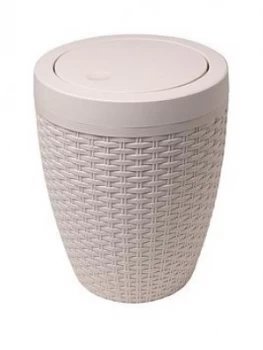 Addis Faux Rattan Swing Lid Bathroom Bin