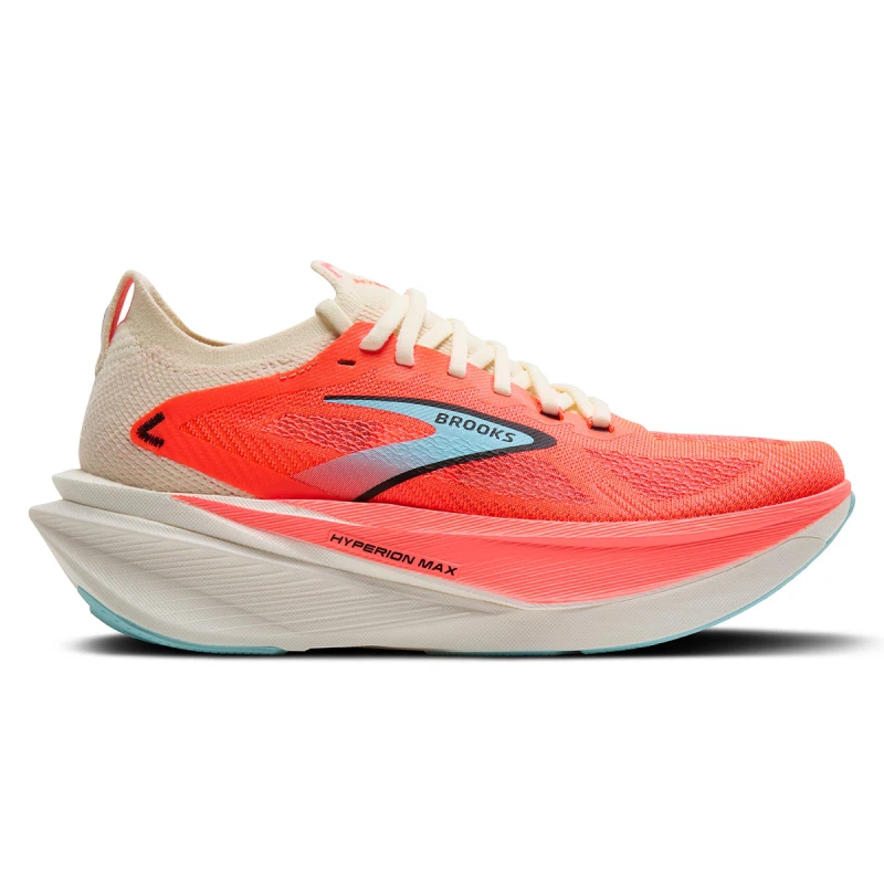 Image of Brooks Brooks Hyperion Max 3 Womens Coconut/fiery Coral/atomizer - Grey / Standard / 6.5