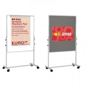 image of Bi-Office White Portable Duo Board Flipchart Easel EA4724075