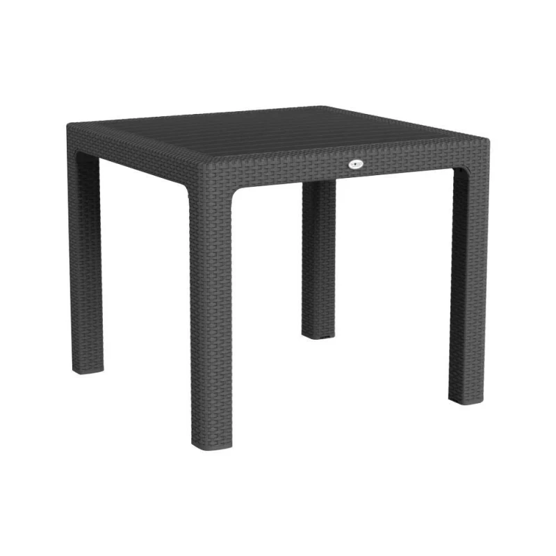 Image of Harbour Housewares Noble Square Rattan Effect Garden Dining Table - 90cm x 90cm in Black Size: 90cm x 90cm Black Unisex 90cm x 90 cm