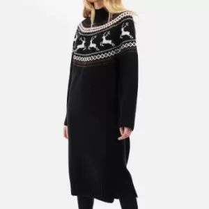 Image of Barbour Kingsbury Cotton and Wool-Blend Jacquard-Knit Dress - UK 10