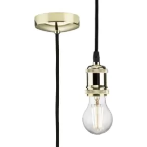 image of 1.8m E27 Vintage Pendant Set - Polished Brass 230V IP20 80W