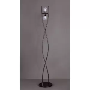 image of Amel floor lamp 2 bulbs G9, Black chrome