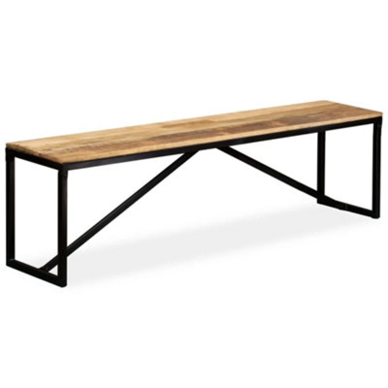 Image of vidaXL Solid Mango Wood Bench 160cm Home Hallway Entryway Table Stand Seating