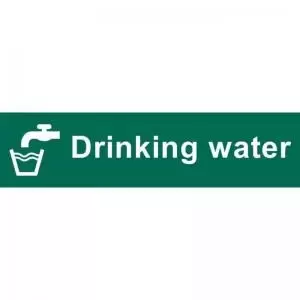 Image of Drinking Water’ Sign; Self-Adhesive Semi-Rigid PVC 200mm x
