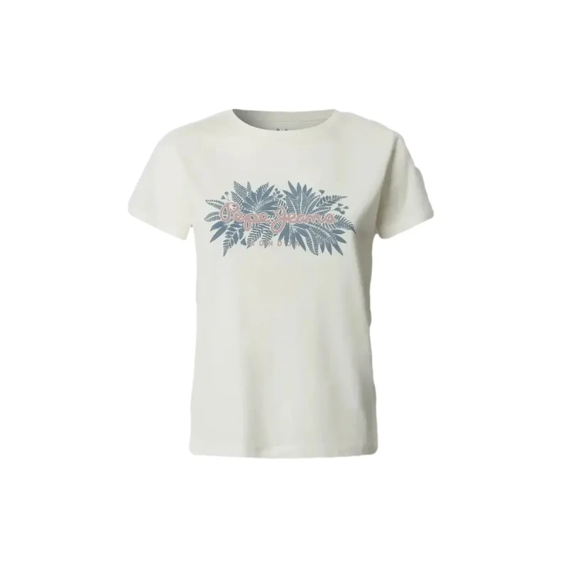 Image of Pepe Jeans Crew Neck Short Sleeve T-Shirt White Cotton XS