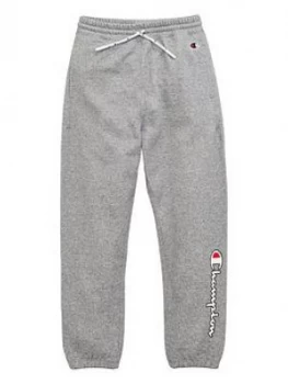 Image of Champion Girls Logo Joggers - Grey Heather, Size XS, 5-6 Years, Women