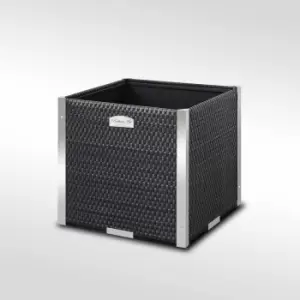 image of RattanArt Poly Rattan Cube Planter Steel