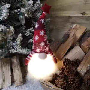 Image of 30cm Red Christmas Light Up Gnome Gonk Nordic Decoration Sitting Splat Gonk