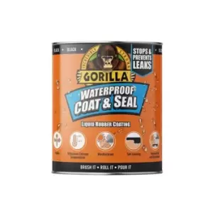 image of Gorilla Glue Waterproof Coat & Seal Liquid Rubber Coating Black 473ml