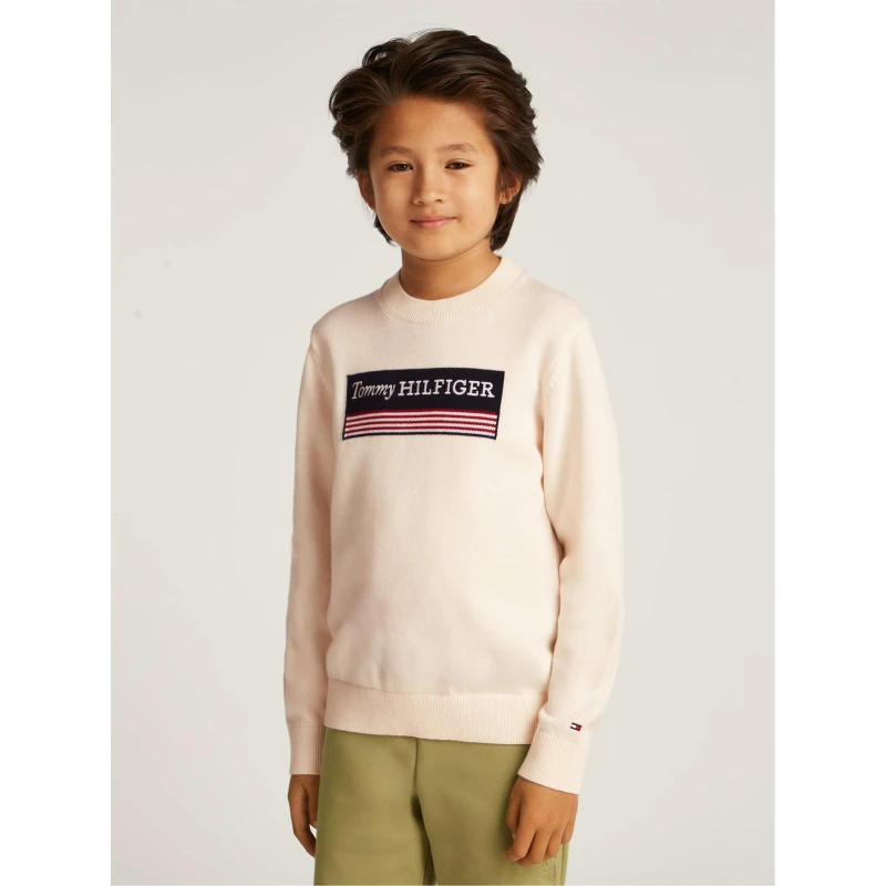 Image of Tommy Hilfiger MONOTYPE 1985 REG SWEATER - Cream Cream One Size