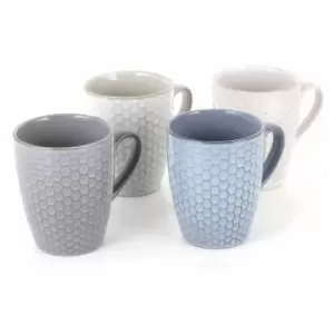 image of Barbary & Oak Reef Honeycomb Mug, Set Of 4 - Multiple Colours