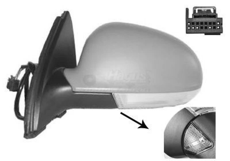 Image of VAN WEZEL Wing mirror VAN WEZEL 5886818
