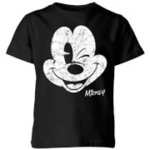 image of Disney Worn Face Kids T-Shirt - Black - 11-12 Years