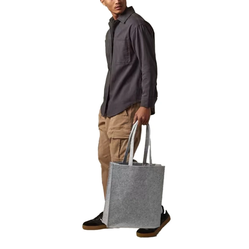 Image of Bagbase Womens Felt Tote Bag in Grey Grey Female One Size