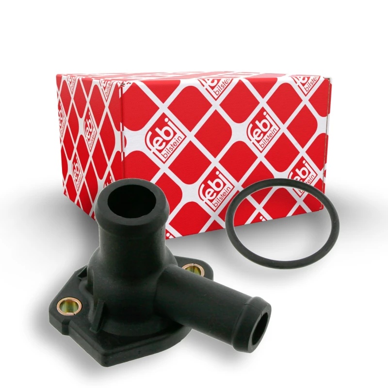 Image of FEBI BILSTEIN 26907 Coolant Flange with gasket/seal, Cylinder Head Coolant Flange (3219)