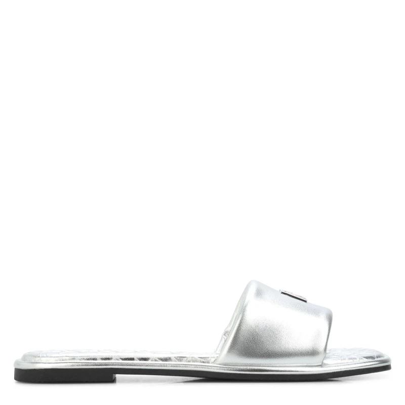 Image of DKNY Bunnie Flat Sliders Silver female UK 4