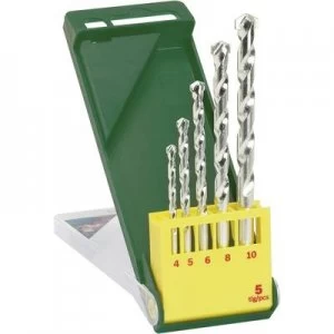 Image of Carbide metal Masonry twist drill bit set 5 Piece Bosch Accessories Promoline 2607019438 Cylinder shank