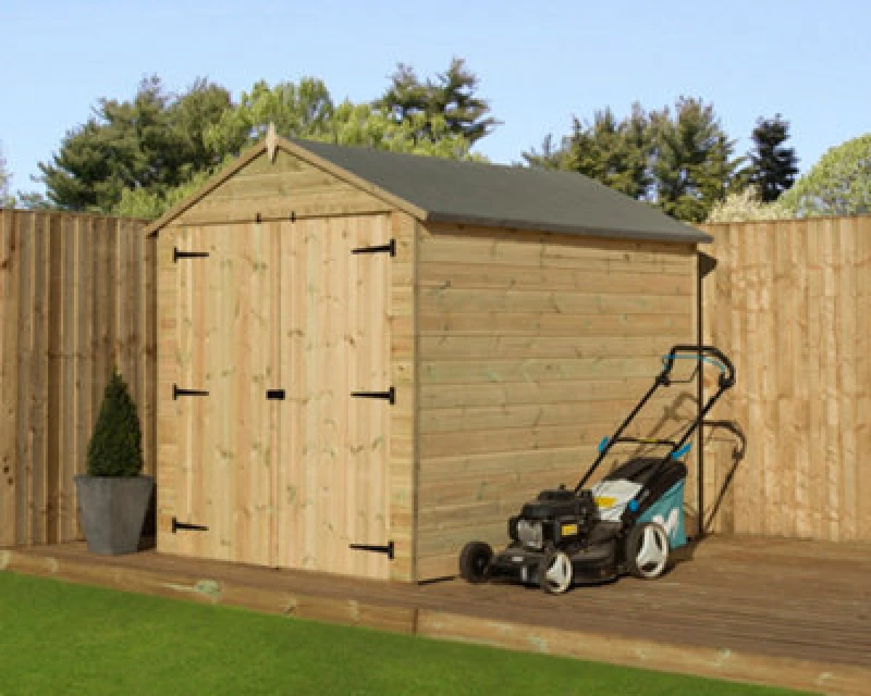 Image of Empire Sheds Empire 9500 Premier Apex Shed Double Door 6X6 Pressure Treated Tongue And Groove Wooden Garden Shed (6' X 6' / 6ft X 6ft) (6X6)