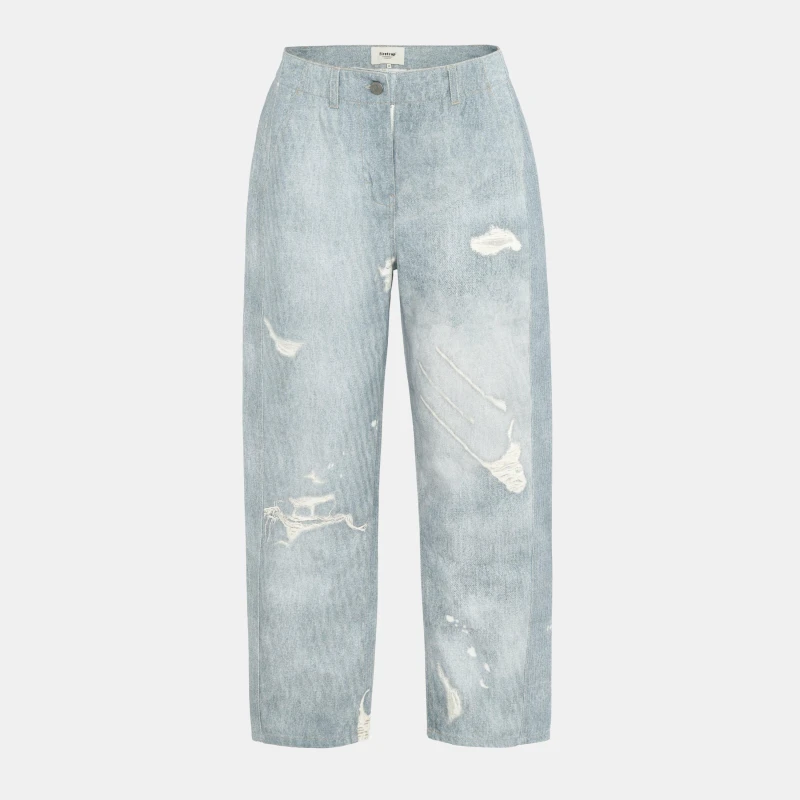 Image of Firetrap Print Jeans Ladies Blue Distress female 8