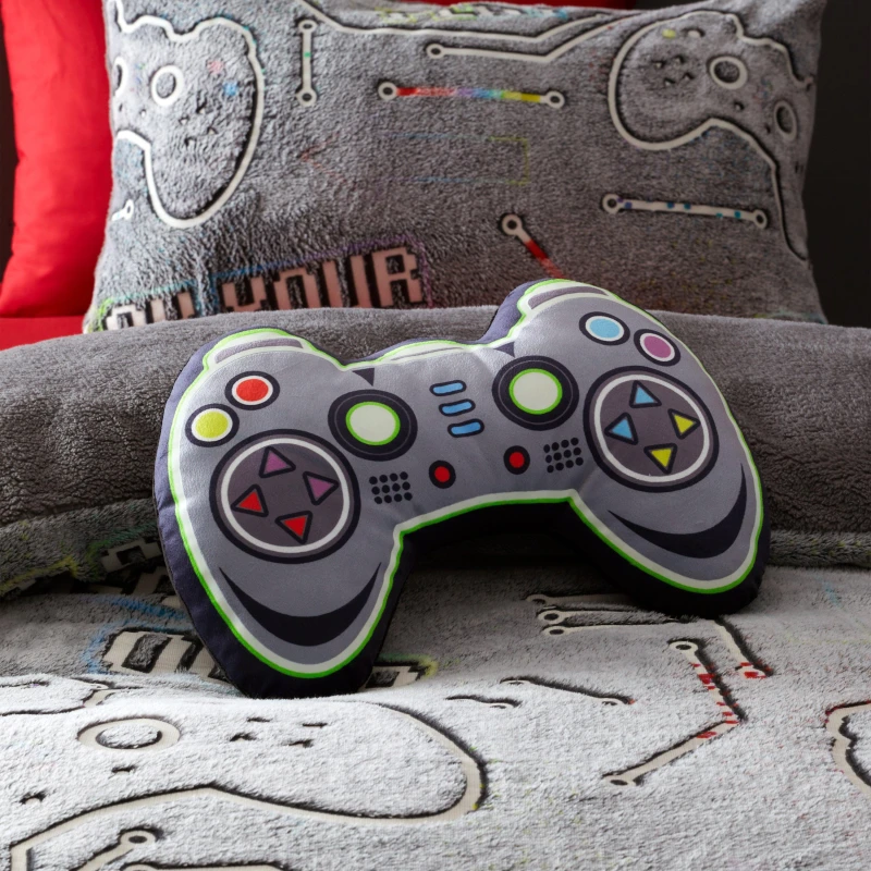 Image of Catherine Lansfield Game Over Fleece Cushion Black