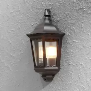 Image of Firenze Outdoor Classic Lantern Flush Light Matt Black, IP43