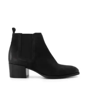 Image of Dune London Payger Nubuck Heeled Boot - Black