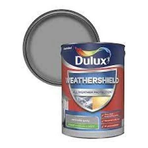 Image of Dulux Weathershield All Weather Protection Concrete Grey Smooth Masonry Paint 5L