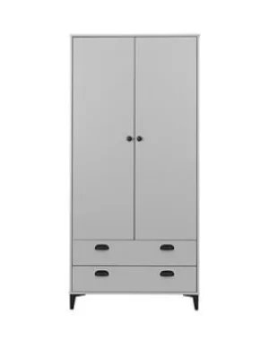 image of Julian Bowen Laker 2 Door, 2 Drawer Wardrobe, Black/Grey