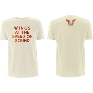 Image of Paul McCartney - Wings at the Speed of Sound Mens Large T-Shirt - Sand