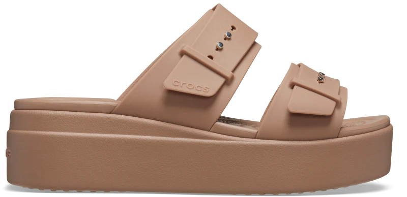 Image of Crocs Women Brooklyn Buckle Sandals Latte 7