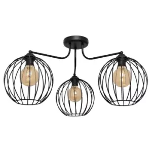 Image of Mercure Multi Arm Semi Flush Ceiling Light Black 72cm