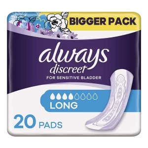 image of Always Discreet Incontinence Pads+ Long 20