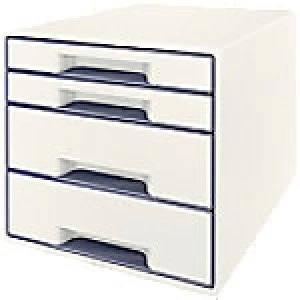 image of Leitz Desk Drawer Unit WOW Cube Plastic White, Grey 28.7 x 36.3 x 27 cm