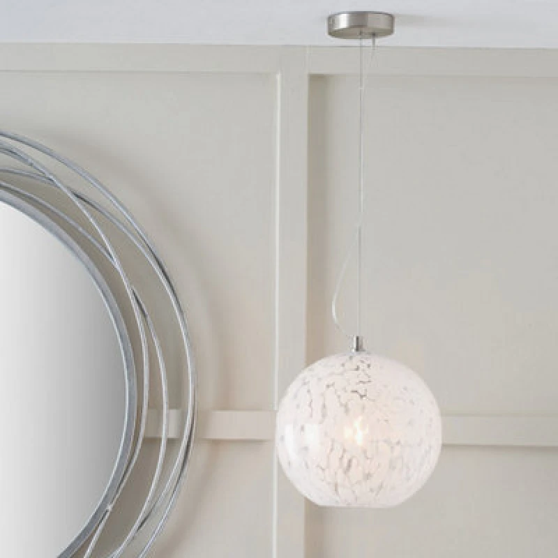 Image of Pacific Lifestyle Speckled White Glass Pendant Ceiling Light