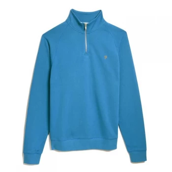 image of Farah Vintage Tim Crew Sweatshirt - 484 MTime Blue