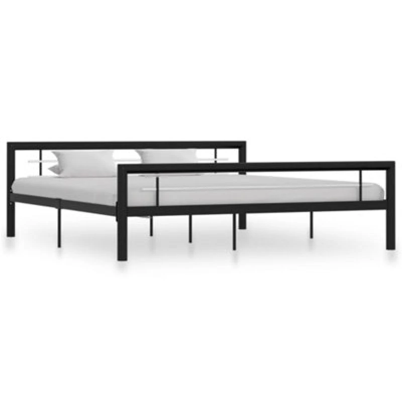 Image of VIDAXL Bed Frame without Mattress Black and White Metal 180x200cm Super King Vidaxl 284555