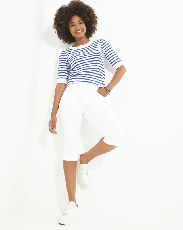 Image of Joe Browns Joe Browns Capri Pants White - Joe Browns - Size: 8 White Female 8 PQ26309