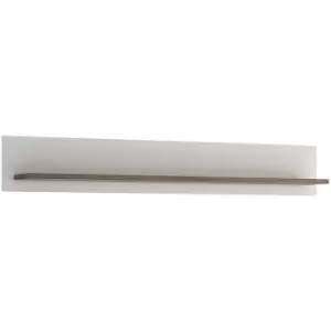 Image of Furniture To Go - Toronto 165cm Wall shelf In White and Oak - White High Gloss with San Remo Oak inset