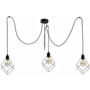 Image of Keter Ruben Cluster Pendant Ceiling Light Black, 3x E27
