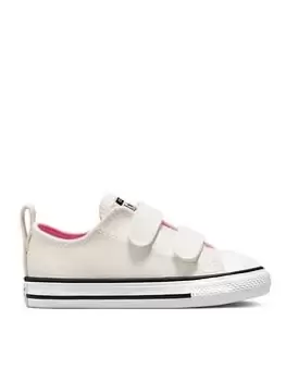 Image of Converse Chuck Taylor All Star 2v Glitter Toddler Ox Trainers, Silver/Pink, Size 5