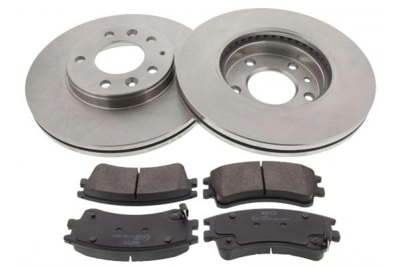 Image of MAPCO 47556 Brake disc and pads set Front Axle, Brake Disc Type: Vented, with acoustic wear warning Brake Set,disc brakes (3405)