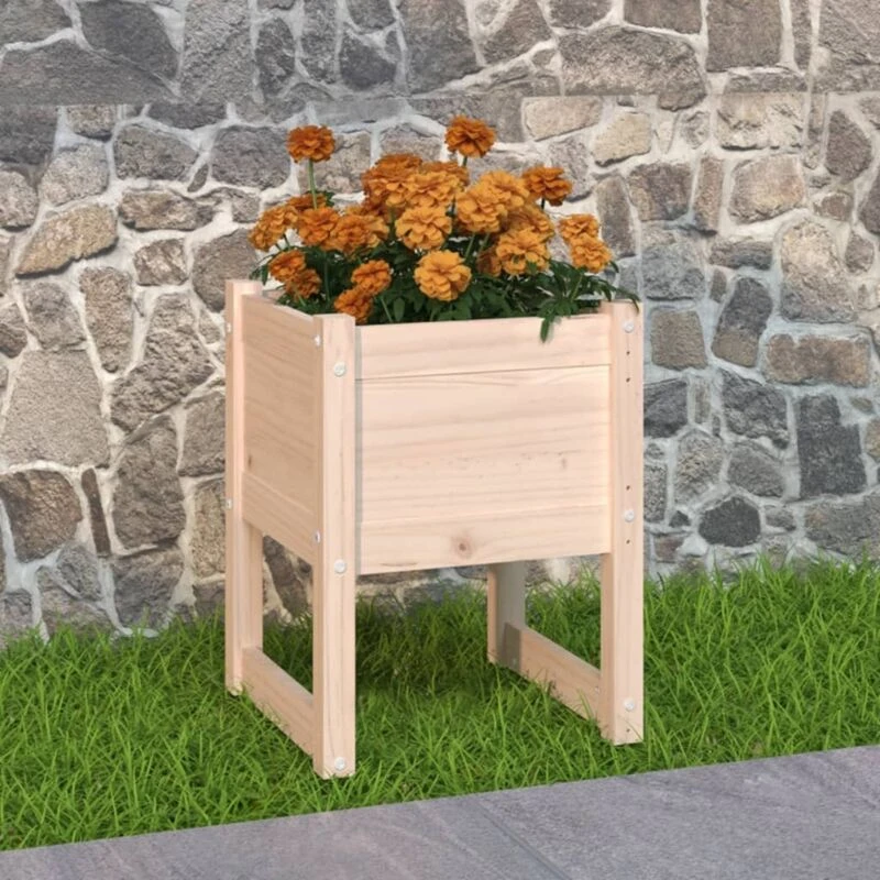 Image of vidaXL Planter 40x40x52.5cm Solid Wood Pine, Brown 822107