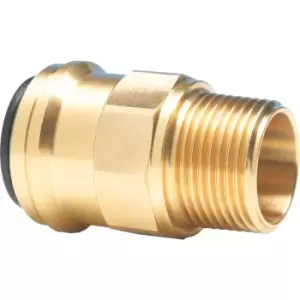 image of 15MM X 1/2" BSPT Ring Main M Brass Straight Adaptor