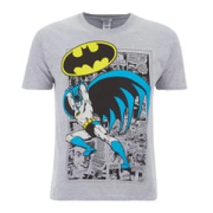 image of DC Comics Mens Batman Comic Strip T-Shirt - Grey - L