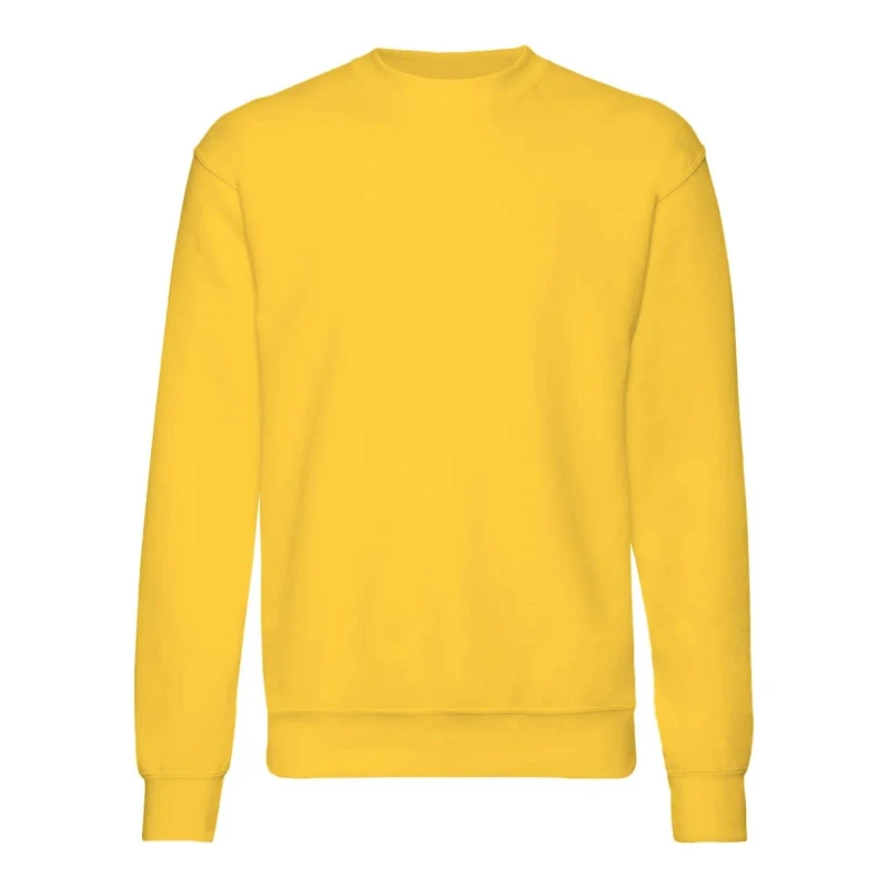 Image of Fruit of the Loom Premium 70 30 Sweatshirt Pack of 2 in Yellow Size: 12-13 Years Yellow Unisex 12-13 Years