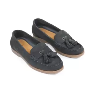 Image of Moretta Womens/Ladies Alita Leather Loafers (8 UK) (Navy)